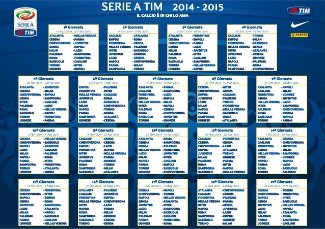 CALENDARIO CALCIO SERIE A 2013/14 SCARICARE